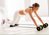 Multifunctional abdominal wheel abdominal muscle wheel abdominal wheel with tension rope double wheel Health abdomen