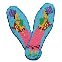 Cross stitch insole men and women new semi-finished pinhole printed cotton thick character cartoon sweat-absorbing hand-embroidered