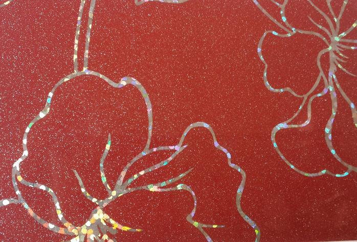 Factory direct sales hot selling whole cabinet door Crystal steel door film Wardrobe door film Laser peony pattern series