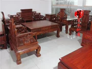 Nội thất gỗ gụ Myanmar huanghuali đặt thẳng sofa trở lại 11 mảnh đặt phòng khách sofa trái cây lớn gỗ hồng hội nghị sofa - Bộ đồ nội thất