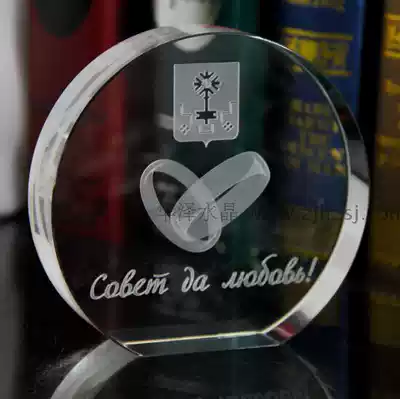 Factory direct sales crystal wedding ring gifts 3D laser engraving building model car newlywed couple send wife