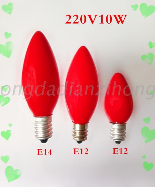 220V10W small bulb E14 E12 screw bulb Night light Red pointed bulb Fortuna lamp Candle light