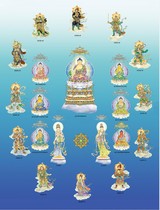 Decorative Buddha statues Buddha and Bodhisattva thangka portraits plasticized Medicine Buddha thangka photos paper double-sided plastic sealing and hanging pictures