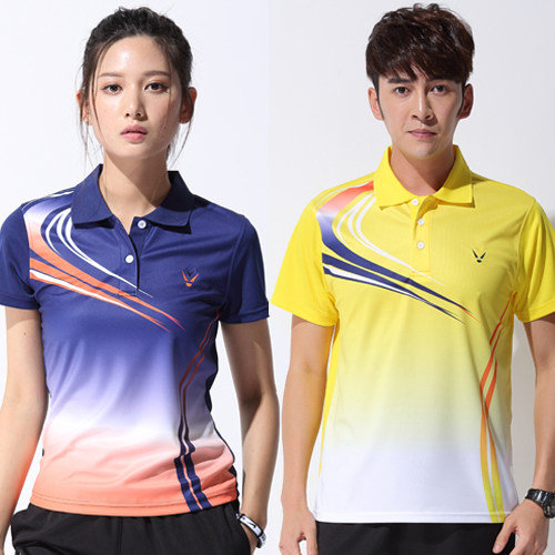 Quick-drying summer badminton top Sports half sleeve lapel T-shirt table tennis shirt Short sleeve top clothes