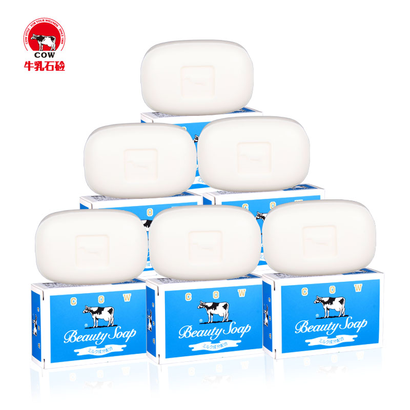 日本进口COW牛牌皂清爽型85g*6块小黄油牛奶香皂手工洁面沐浴皂