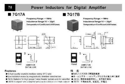 Original imported digital amplifier dedicated inductor 22UH 7G17B flat wire OFC