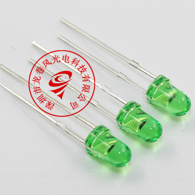3mm clear green hair green long feet F3 transparent green hair general green spotlight clear LED light