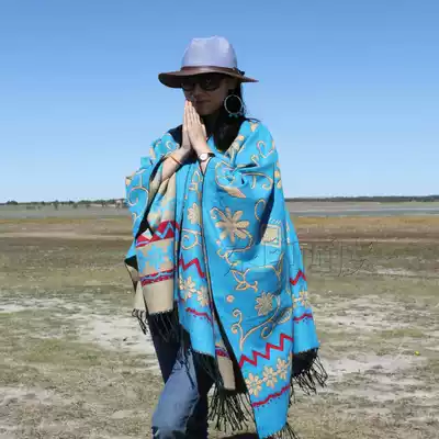 Ethnic wind shawl women thick warm Super Nepal India Pakistan split female sun protection Tibet travel scarf