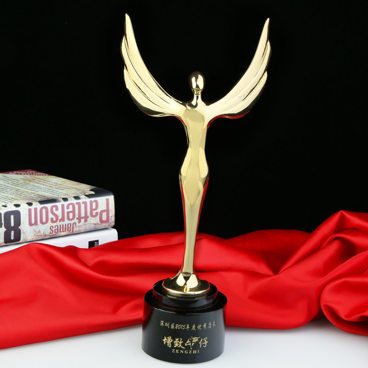 Metal trophy customization Oscar statuette crystal trophy Award gift Archangel Free lettering