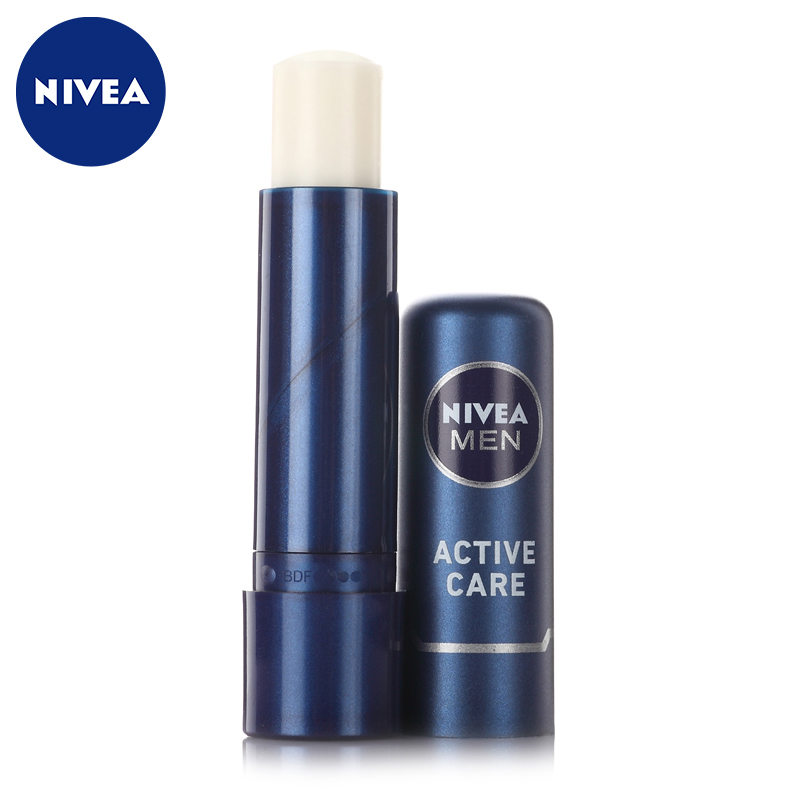 Nivea/妮维雅男士润唇膏4.8g滋润保湿防干裂无色护唇膏淡化唇纹