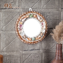Promotion New Shell heart-shaped porch bathroom mirror Mediterranean style decoration Wall living room bedroom creative gift