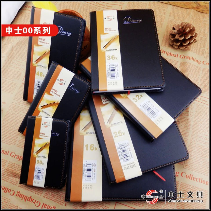 Business Shenshi 0018 leather face book 90K creative stationery notebook notepad diary book a4