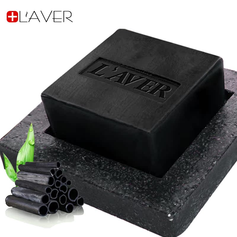 LAVER竹炭去黑头手工皂控油深层天然清洁面精油皂美白收缩毛孔