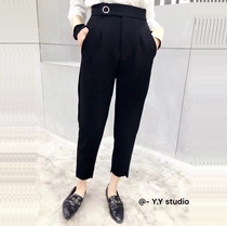 Suit pants womens nine-point pants high-waisted pants small feet Harem pants thin women spring 2021 new Korean casual pants