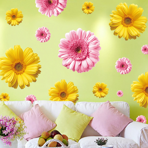 Living Room TV Background Wall Wall Cozy Dorm Bedroom Self Adhesive Wallpaper Wall Sticker with Decorative Floral Wall Sticker