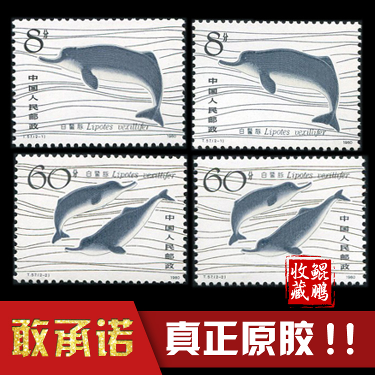 T57 stamp White Dolphin new ticket raw rubber full-product gold powder shiny
