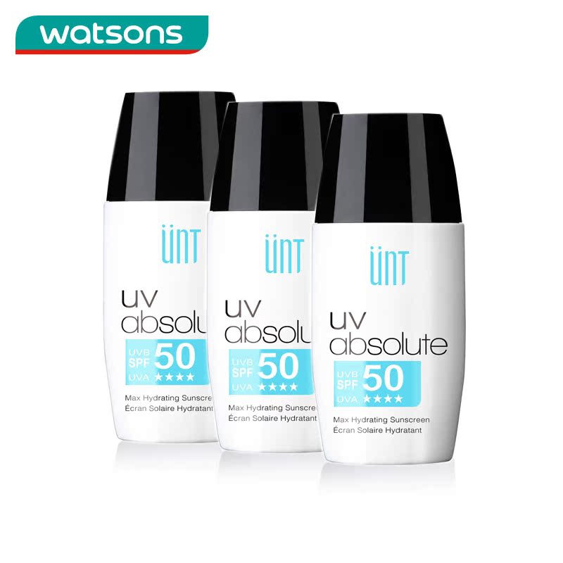 包邮 UNT台湾制造 玻尿酸水感高系数SPF50防晒乳30mlx3入組