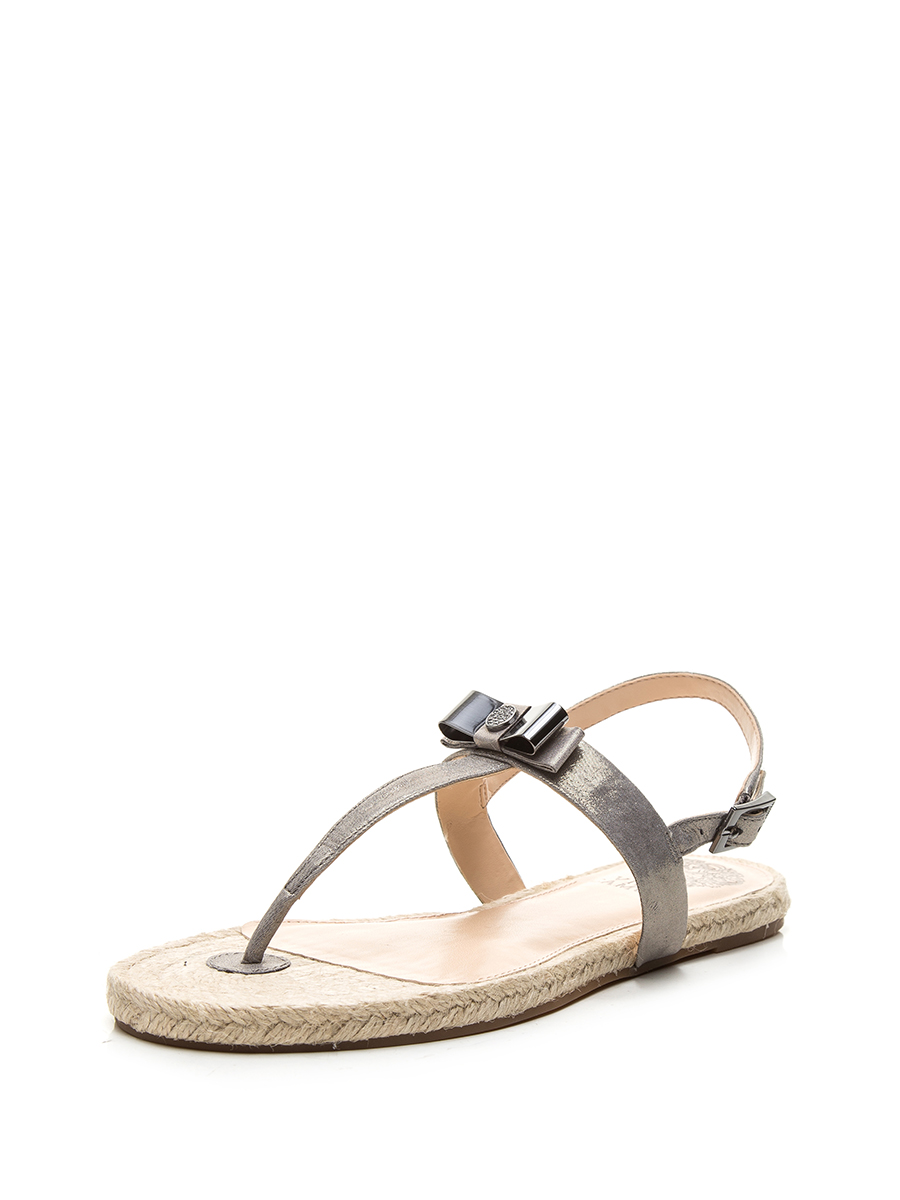 VINCE CAMUTO 银灰金属蝴蝶结水钻凉鞋
