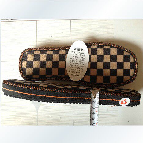 Pure Hand-woven Wool Slippers Ice Slip Line Scarlet Line Hook Shoes Non-slip Wear-resistant Sole