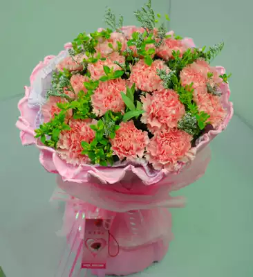 Pink Carnations Nationwide Shanghai Beijing Hangzhou Suzhou Guangzhou Flowers express gift box Birthday teacher mother