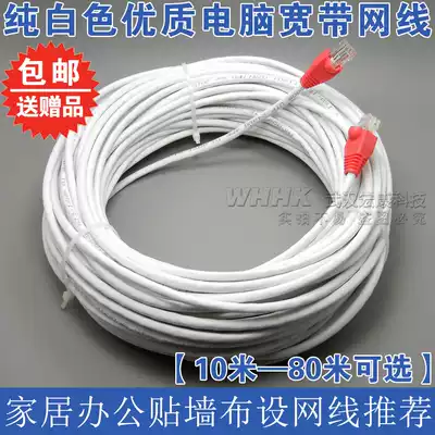 Pure white home office network cable Computer network cable 5 meters 10 meters 15 meters 20 meters 30 meters 50 meters 60 meters 70 meters