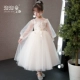 Váy công chúa cô gái trắng phồng sợi mới đám cưới trẻ em váy cưới hoa cô gái piano trang phục mùa đông dài - Váy trẻ em