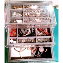 Exquisite Korean handwear jewelry storage box transparent plastic earrings earrings earrings hair watch gift jewelry box dustproof