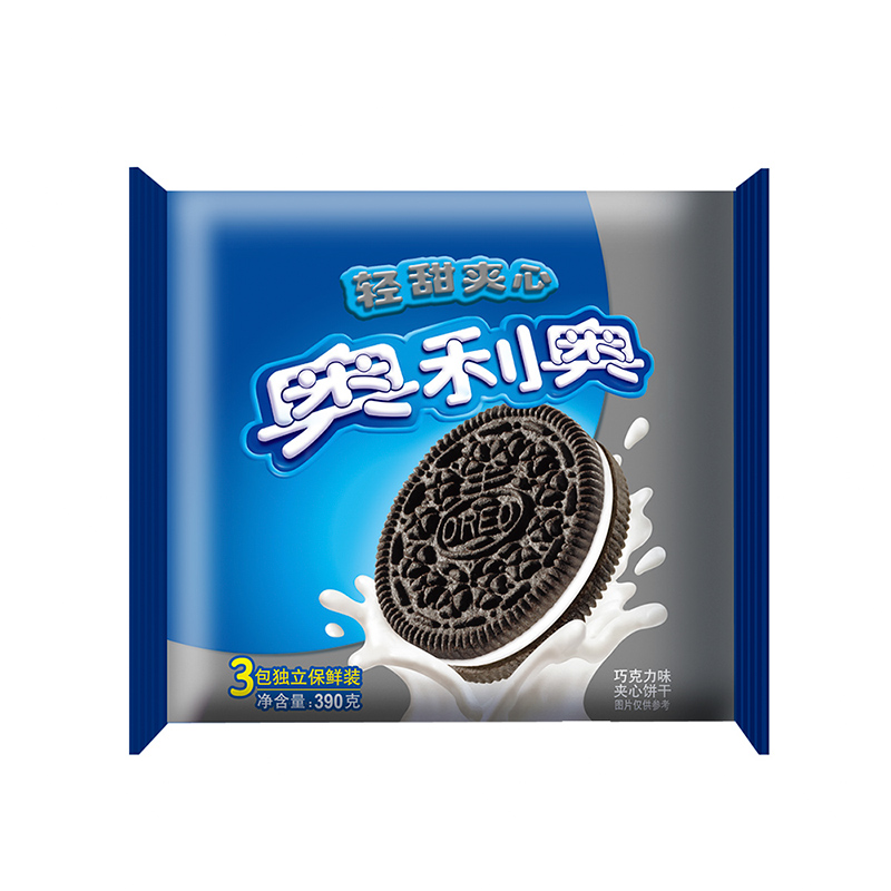 【天猫超市】亿滋 奥利奥轻甜夹心390g/袋 办公室饼干 休闲零食
