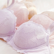 Upper Thin Down Thick Poly Woo Lady Lace Beauty Back Memory Soft Steel Ring Bra Small Bra Cup Poor Milk Underwear Less Bra