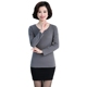 Áo trung niên và tuổi trung thu mới Áo thun cotton dài tay XL cho mẹ chất liệu áo sơ mi nữ mỏng mẫu thời trang áo sơ mi nữ tuổi 50 Quần áo của mẹ