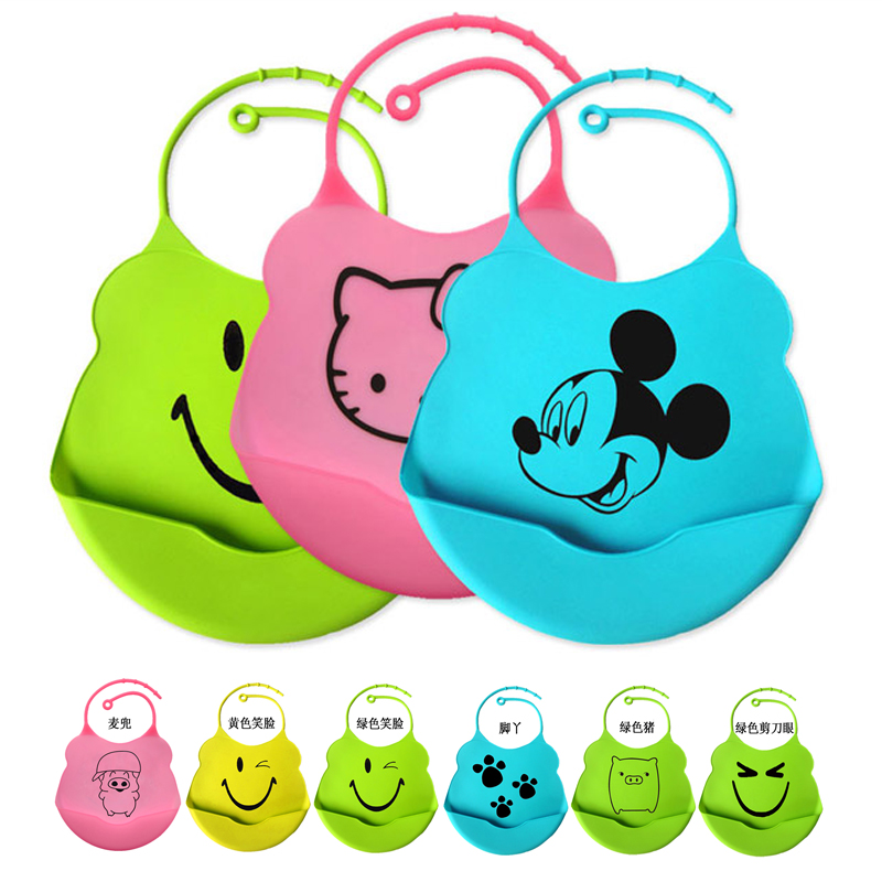 Large three-dimensional waterproof children's meal pocket baby silicone bib baby bib pocket water towel baby meal