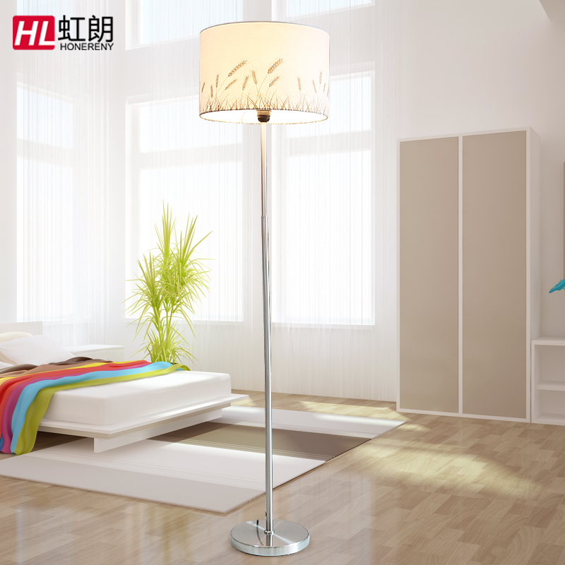 Iridescent LED bedroom living room floor lamp minimalist Hyundai creative Nordic sofa Book room Vertical floor reading lamp tool