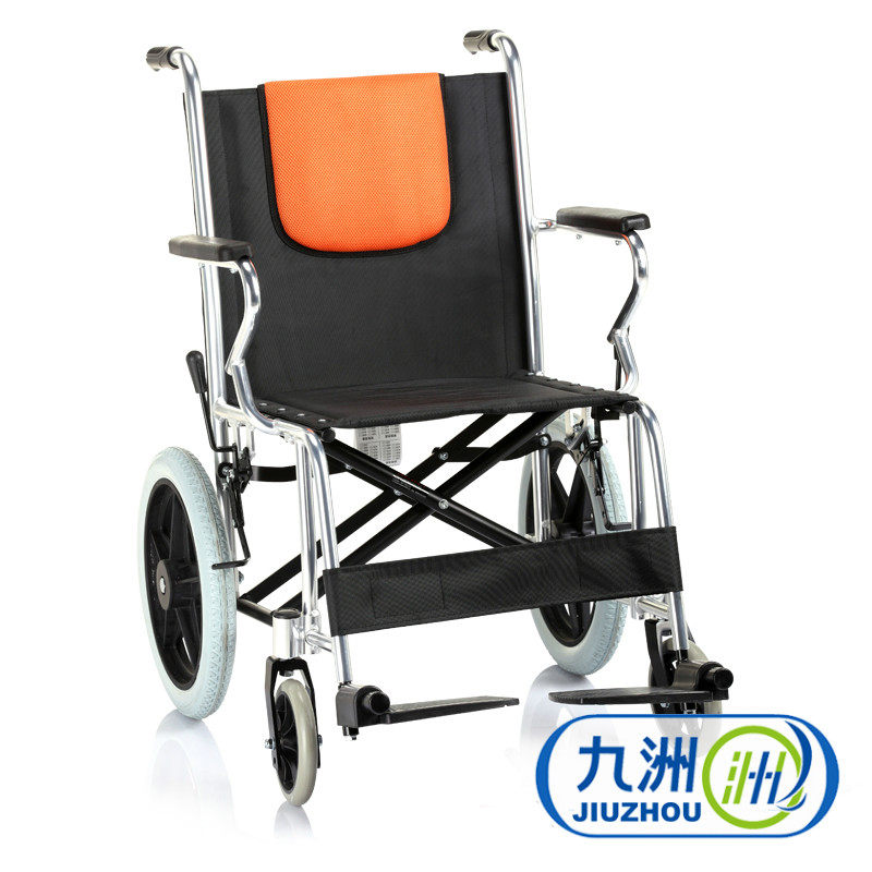 鱼跃轮椅车折叠轻便铝合金 家用轮椅 H056型 老人轮椅手推轮椅