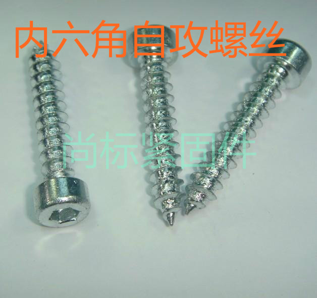 Hexagonal self-tapping screw cylindrical head internal hexagonal self-tapping screw Furniture sliding door special self-tapping screw M5M6*30