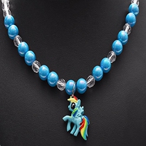 Little Mary Cute Princess Necklace Color Handmade Beaded Stretch Pearl Colorful Pendant Girl Accessories