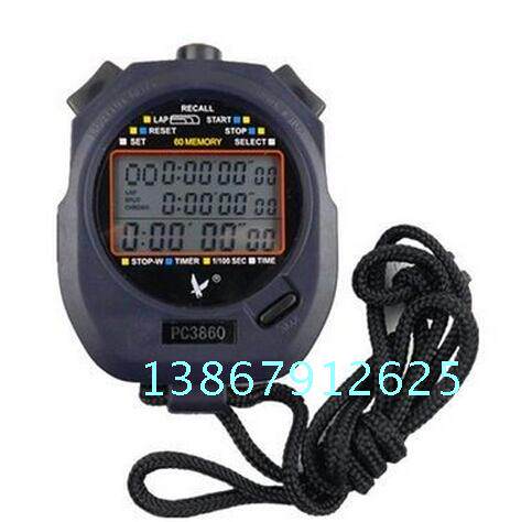 Tianfu stopwatch PC3860 three-row 60-track stopwatch multi-function electronic stopwatch timer running stopwatch