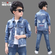 Quần áo bé trai mùa thu 2018 mới cho trẻ em áo khoác denim đại dương trong chiếc áo khoác bé trai lớn phiên bản Hàn Quốc của quần áo thủy triều