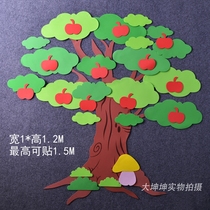 Big tree Apple tree Wishing tree Primary school blackboard newspaper Kindergarten decoration environment layout Class layout materials
