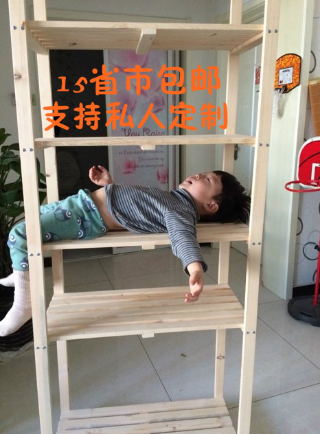 Simple solid wood shelf shelf shelf shelf wooden shelf shelf wooden multi-storey floor living room bedroom storage shelf