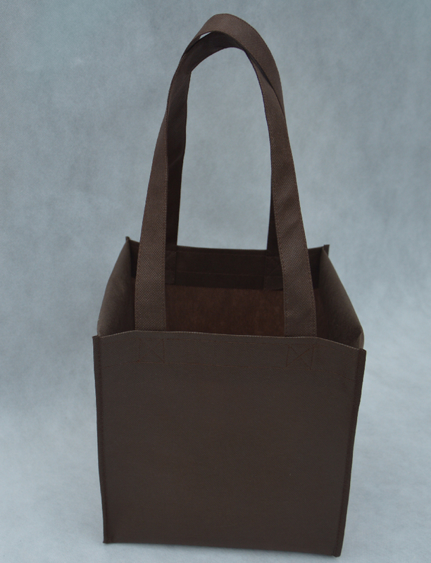 Square Eco-Friendly Bag, Dark Brown, Small, Medium, Large, Three-Dimensional Style, Cube-Shaped Bag