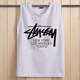 Summer loose sweat vest men's pure cotton print sleeveless cotton t-shirt men's sports Korean version loose bottoming shirt tide