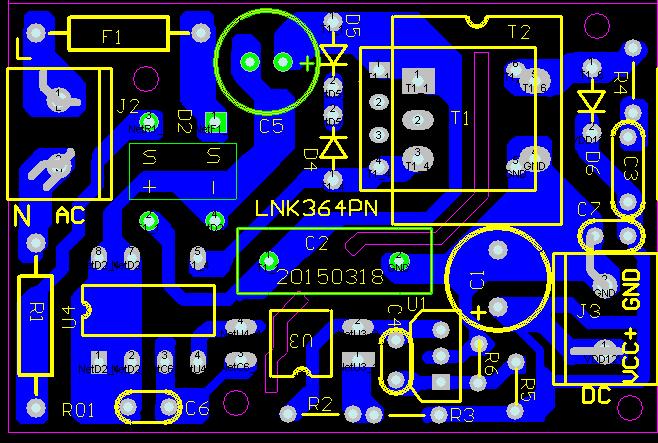 LNK364PN switching power supply PCB circuit board
