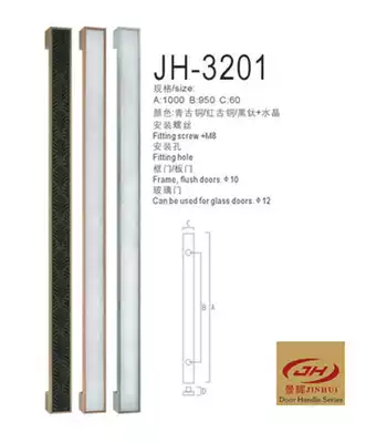 Glass door handle Stainless steel crystal handle Handle Hotel club villa door handle White gold