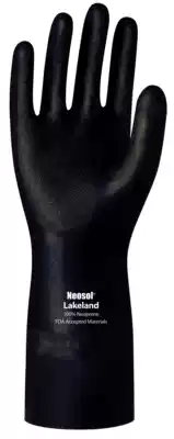 Lakeland EC30F black finger spray lining thickened frosted neoprene acid-alkali protective gloves