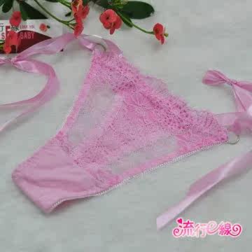 台湾官网直邮进口流行E线~性感丁字裤 绑带大尺码情趣丁字裤 女性