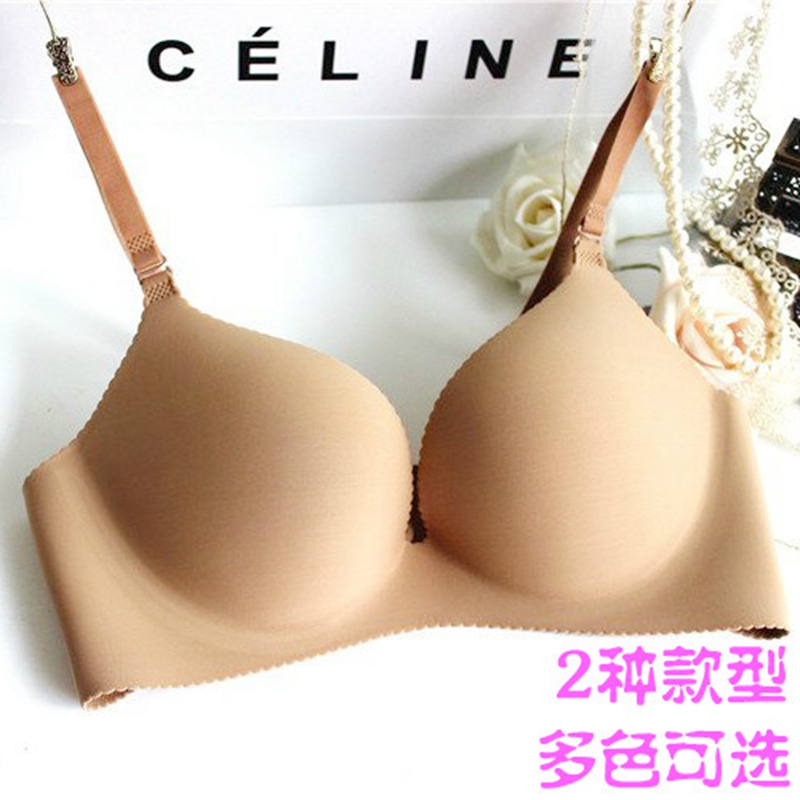 Foreign Trade Original Order New Deep V Seamless Intimates Thin and Thick Small Breast One Piece Underwired Push-Up Bra Women's Bra