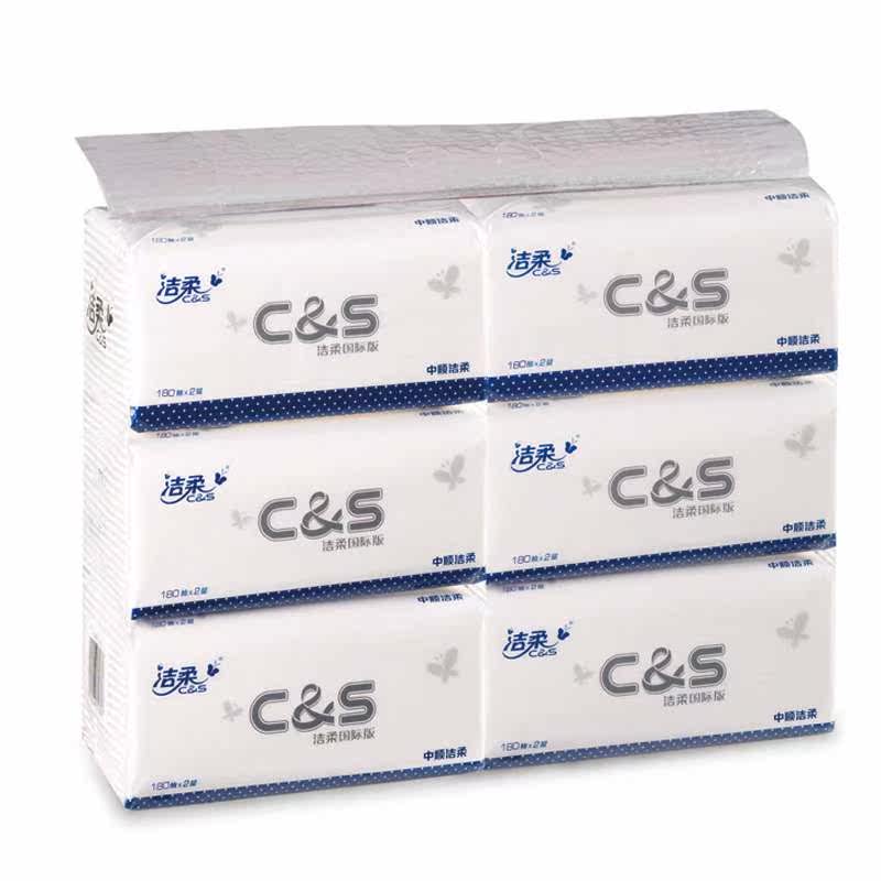 【苏宁易购】洁柔布艺（圆点）180抽纸（6包装）