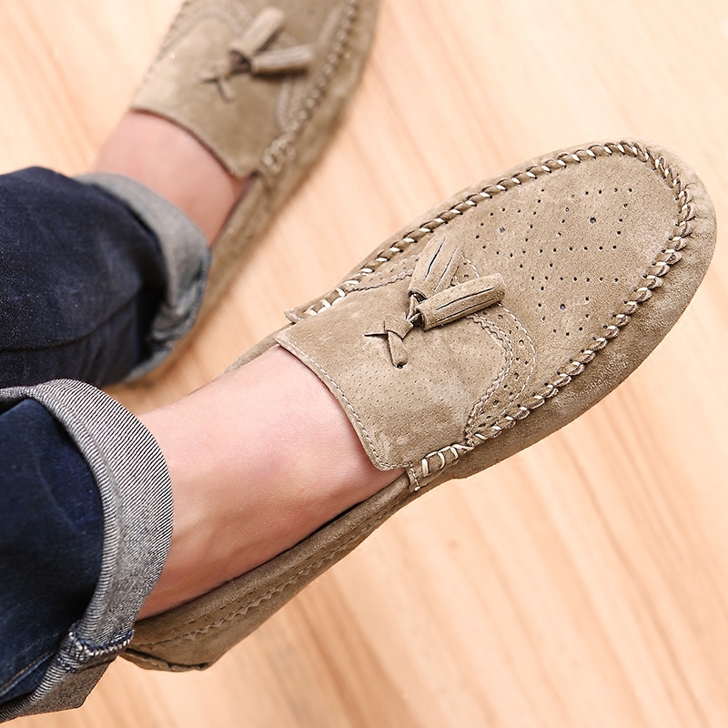 2023 New Spring Men Bean Shoes Men Piblock Sculpture Men's Shoes Casual Driving Shoes Men's Driving Shoes