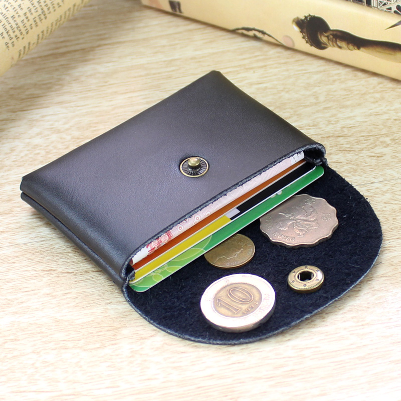 Mini ladies ultra-thin leather small coin purse cowhide card bag student wallet creative coin bag men's business card bag