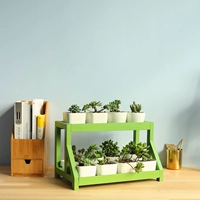 Máy tính để bàn ban đầu mini gỗ rắn đứng giá đơn giản nhiều lớp lắp ráp cửa sổ thịt sill hoa đứng gỗ hoa đứng - Kệ kệ sách treo tường mini